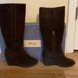 Sofft Euro Soft Brown Suede knee length boots